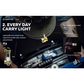 Armytek Zippy nyckelring ljus, gul